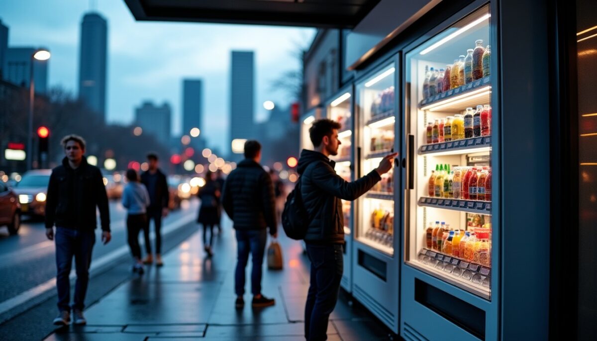 Quel est le revenu mensuel généré par un distributeur automatique ?
